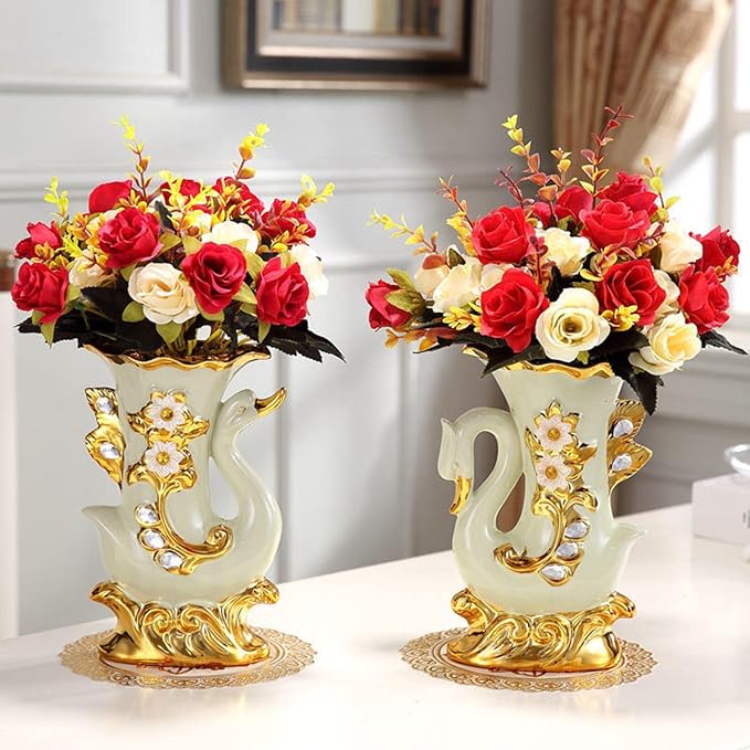 Ceramic Flower Vase for Home Decoration, Right Swan