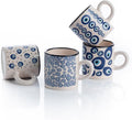 Ceramic Espresso Cups, 5 Oz Espresso Cups Set of 4, Handmade Espresso Cup, 2.75 Inch Espresso Mugs, Multicolor Demitasse Cups, Microwave & Dishwasher Safe Espresso Mugs, Coffe Mug Set (NAZAR CHARM)