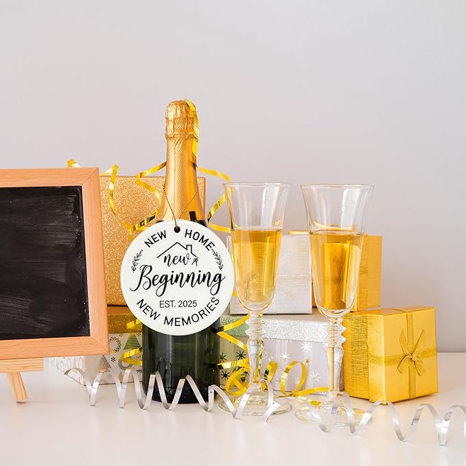House Warming Gifts New Home, New Home Ceramic Card, Housewarming Gifts, Ornaments for Friends, Neighbors, Couples, and Family, Housewarming Gift with Packaging Box