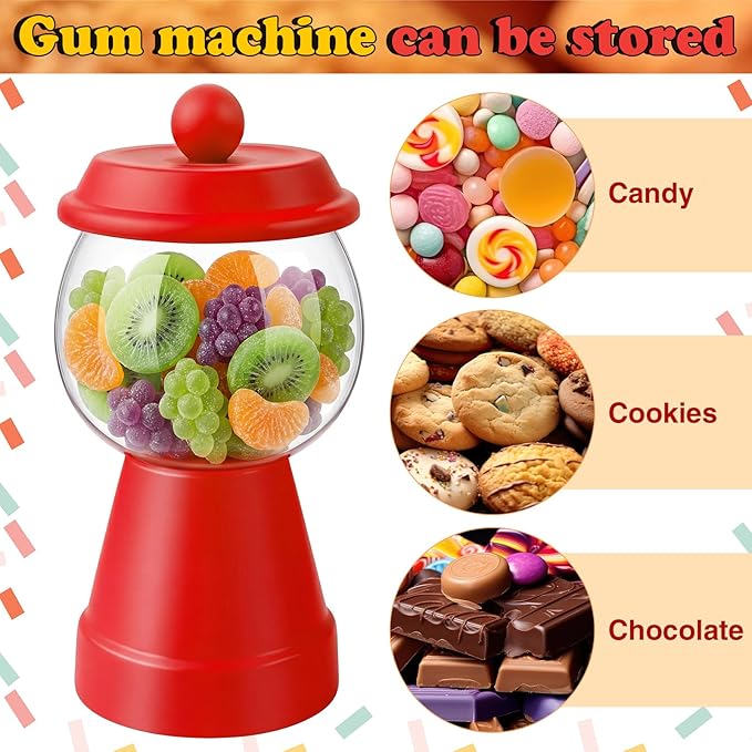 Thyle 27 oz Plastic Candy Jar with Lid Ceramic Candy Jar Food Storage Container for Easter Wedding Party Centerpieces DIY Gifts Game Table Ornament Holder Treats(Red)