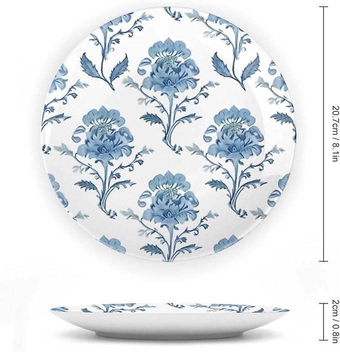 Mughal Flower in Monsoon Fashion Plates of 6", 7", 9", 10", Customize Wall Art Hanging Plate, Kitchen Art Decoration Decorations Office, with Display Stand And Hook Up