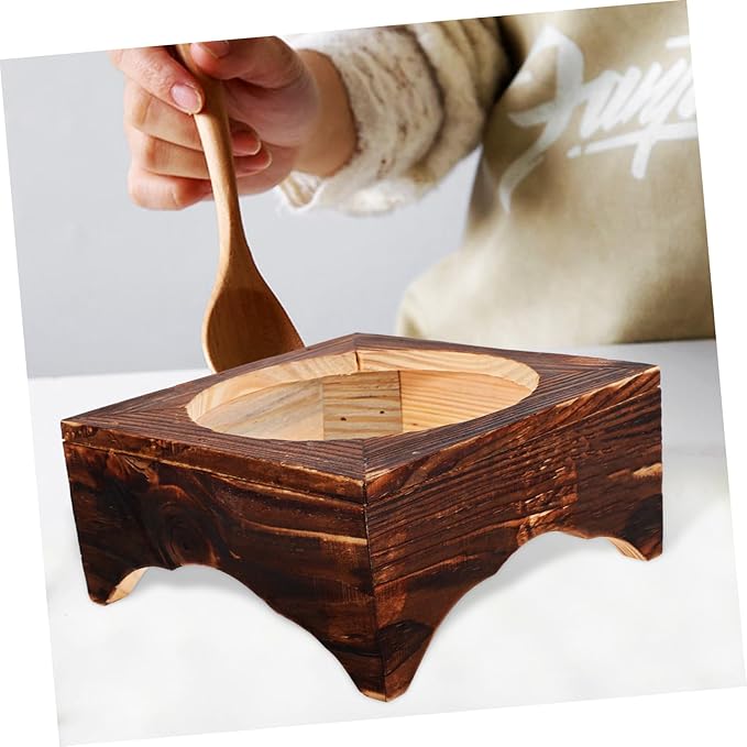 Wooden Pot Holder for Korean Bibimbap and Casseroles Heat-resistant Non-slip Design Elegant Wood Stand with Inner Diameter for Kitchen Use