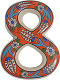 Large Ceramic Housewarming Sign Ceramic Address Plaque House Numbers Sign Door Personalized Coloured Decorative Hand Decoratede Housewarming Gifts Tulip Design 12 * 9 cm (Orange, 8)