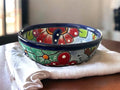 Handmade Talavera Mexican Pottery Salsa Bowl - Unique Oval Design - 6x5x2.5 Inches