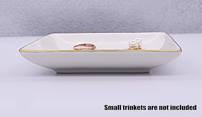Topthink Realtor Gift - Real Estate Agent Closing Gift for Valentines Day, Birthday, Christmas - Best Broker I Turn Dreams Into Reality Ceramic Jewelry Holder Ring Dish Trinket Tray