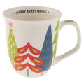Karma, 16 oz Boho Holiday Mug - Cute Christmas Coffee and Tea Mug - Colorful Ceramic Coffee Mugs for Women and Men, Tree