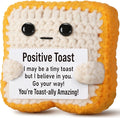 Mini Funny Crochet Toast–Fathers Day Birthday Gifts for Dad Mom Graduation Students, Teacher Appreciation Daughter, Sister, Best Friends–Small Cute Stuff Things, Emotional Positive Crochet Toast Decor