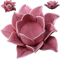 Lotus Flower Candle Holder 5x3 Inch Ceramic Tealight Holder Exuqisite & Tranquil Decorative Candle Stand for Tea, Meditation