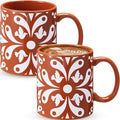 Sliner 11 oz Mexican Talavera Ceramic Coffee Mugs Set of 2 Fiesta Gifts Cinco De Mayo Tea Cups Festive Holiday Birthday Gifts for Men Women