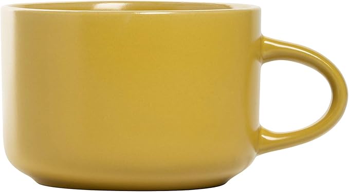 10 Strawberry Street Wazee Matte Oversized Mug, Yellow, Set of 6