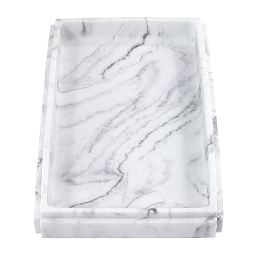 Avanti Linens - Vanity Tray, Resin Countertop Organizer, Marble Inspired Bathroom Decor (Catania Collection)