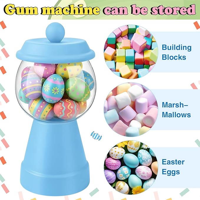 Thyle 27 oz Plastic Candy Jar with Lid Ceramic Candy Jar Food Storage Container for Easter Wedding Party Centerpieces DIY Gifts Game Table Ornament Holder Treats(Baby Blue)