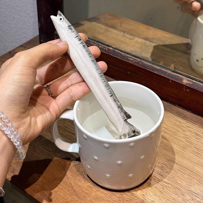 Ceramic Fish Drinking Straws | Unique Novelty Reusable Eco-Friendly Coffee Stirrer & Cocktail Accessories | Food Grade Artisan Gift for Home & Bar (3)