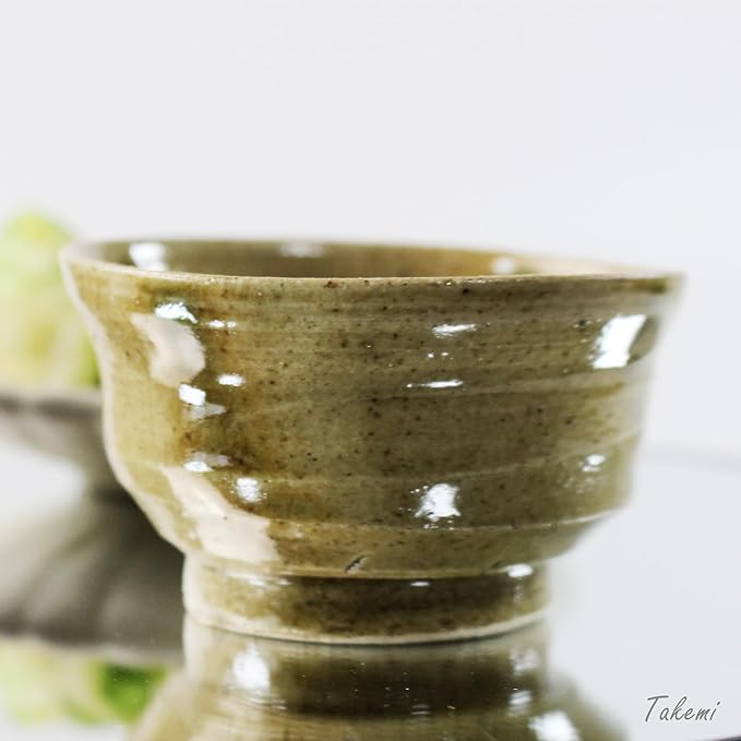 Japanese Sake Cup Set, Mino Ware Guinomi Ceramic Cups with Wooden Box, Traditional Pottery for Sake Tea, Handmade in Japan (Keizan Saku Sake Set (6cups), Cup Size (2.0–3.9 fl oz - 60–115 ml))