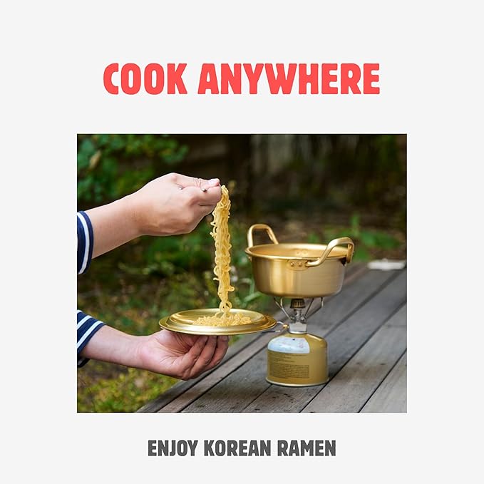 xenoz Korean Ramen Pot Aluminum Cooking Pot Lightweight Noodle Cooker with Lid for Ramen Soup Dorm Cooking Small Kitchen Made in Korea