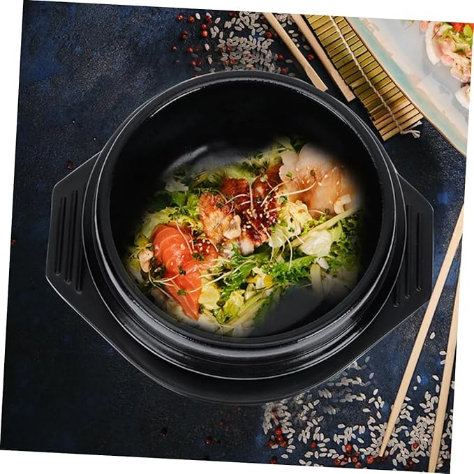GLEAVI Korean Stone Pot Stewing Pot Ceramic Casserole Bibimbap Cooking Soup Lid Korean Hot Kitchen Cookware