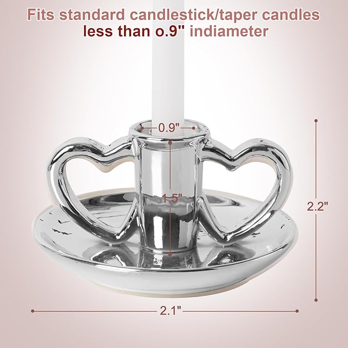 Vintage Candlestick Silver Candle Holder Taper Candle Sticks Holder Decor Table Centerpiece Wedding Festive Christmas Mantel Decoration Or Home Decor