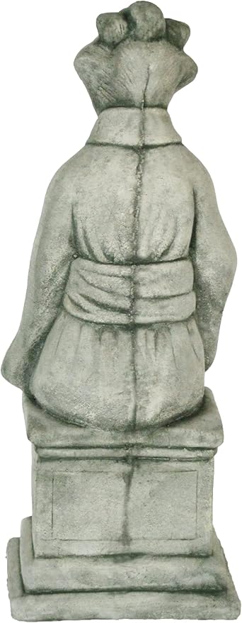 Sitting Geisha on Pedestal Garden Statue Concrete Asian Sculpture