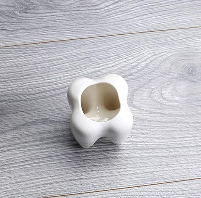 1 PC Creative Tooth Shaped Garden Succulent Ceramic Flower Pot Dental Toothbrush Holder Ceramic Storage Bucket Personalized Decoration Creative Birthday Gift Desktop Desk Decoration(Tooth)