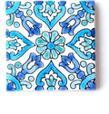 DŸARI Decorative Ceramic Tiles – Hand Painted Indoor & Outdoor Floor Tiles – Spanish Artisan Tile Top Kitchen – Mediterranean Decorative Tiles 4” × 4” – Durable Colorful Floor Tiles – 140 g (Eau V 2)