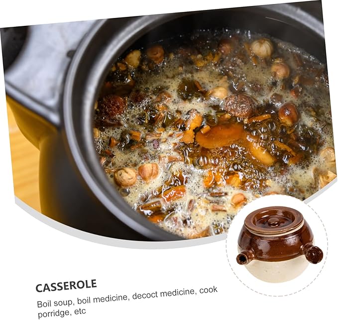 Old Fashioned Medicine Pot Pottery Clay Cooking Pot Traditional Chinese Medicine Cooker Stove Cooking Casserole Medicine Boiling Pot Chinese Medicine Casserole Kitchen Accessory