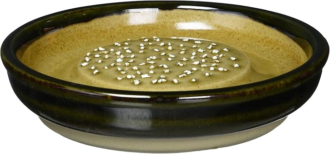 Motoshige Pottery Iwami Pottery Grater for Condiment Dish, Not Scratch Tables, Silicone, Bottom (Diameter Approx. 3.9 inches (10 cm), Anti-Slip, Oribe Motoshige Grater, Made in Japan