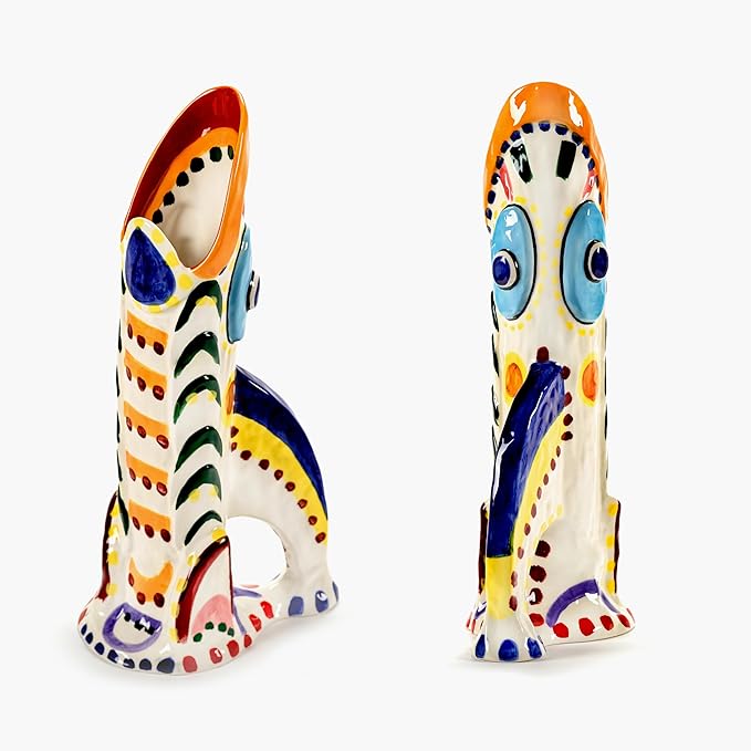 Serax Flower Vase | Sicily by Ottolenghi | Colorful Fish Stoneware Home Decor Living Room for Coffee Table, Kitchen Decorations | Modern Entryway Table Decor or for Shelves | Unique Centerpiece Vases