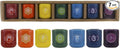 Mega Candles 7 pcs Ceramic 1/2 Inch Diameter Chakra Chime Ritual Spirtual Energy Spell Candle Holders - Assorted Colors
