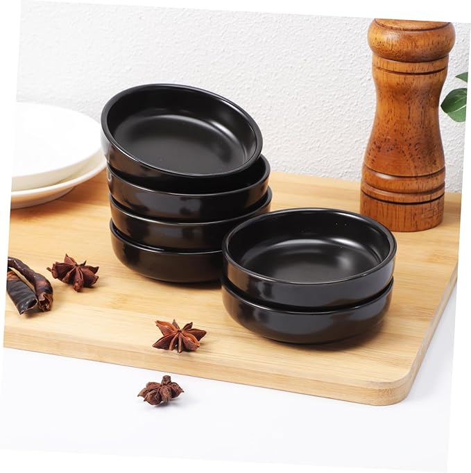6 Piece Japanese Ceramic Dipping Plates Set Appetizer Sushi Sauce Dishes Porcelain Snack Plates Chinese Style Seasoning Dishes Easy Clean