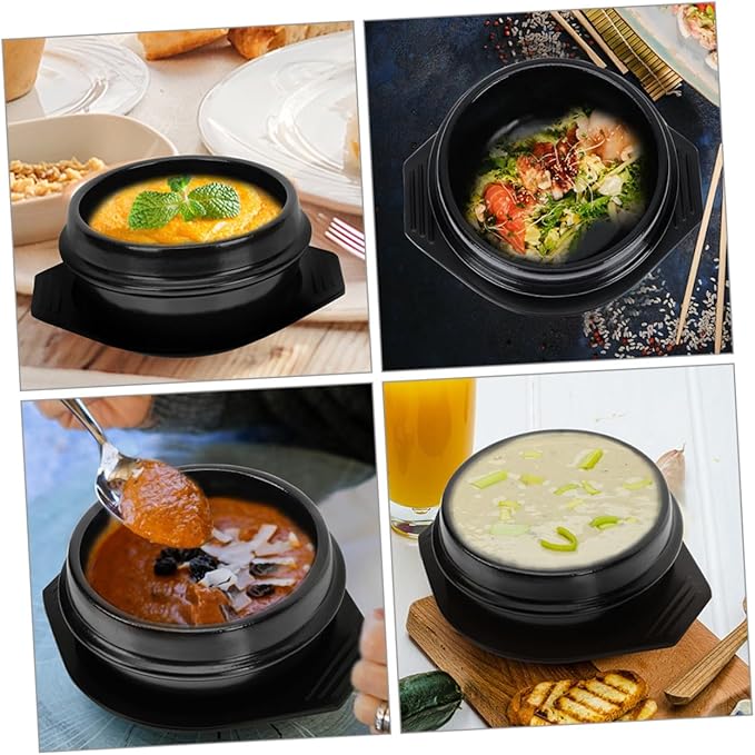 Non-stick Korean Stone Pot for Bibimbap Dolsot Pot Set Ceramic Casserole Heat Resistant Cooking