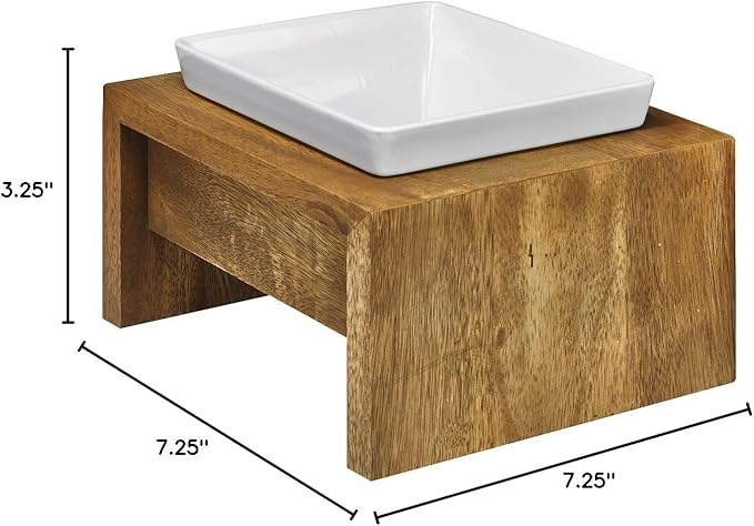 Bowsers Artisan Diner Single Dog Feeder, Medium, Bamboo