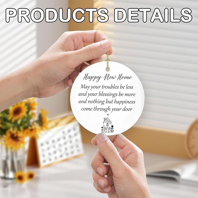 Housewarming Gifts New Home Ornament 2025 with Gift Box Round Ceramic, New Home Gift Ideas for Decor, Housewarming Gifts Couple, Fashion Housewarming Gifts,New Home Gifts for Women, Family