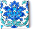 DŸARI Decorative Ceramic Tiles – Hand Painted Indoor & Outdoor Floor Tiles – Spanish Artisan Tile Top Kitchen – Mediterranean Decorative Tiles 4” × 4” – Durable Colorful Floor Tiles – 140 g (Eau V 1)