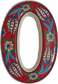 Large Ceramic Housewarming Sign Ceramic Address Plaque House Numbers Sign Door Personalized Coloured Decorative Hand Decoratede Housewarming Gifts Tulip Design 12 * 9 cm (Red, 0)