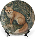 Fox in A William Morris Style Forest China Plates for Display Art Nouveau Fox in The Garden Farmhouse Wedding Supplies Art Decoration Table Holiday Party Decorations Customize Gifts Anniversary