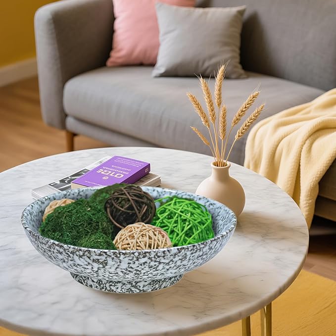 10" Decorative Bowl,Ceramic Fruit Bowl for Kitchen Counter,Coffee Table, Dining Room,Table Centerpiece Bowel,Entryway Key Holder & Jewelry Organizer (Evil Eye)