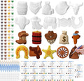 Simgoing 20 Set Cowboy Ceramics to Paint Ready to Paint Your Own Ceramic Cowboy DIY Western Paintable Statues Craft with Brush Palette for Adult Western Table Centerpieces Decorations