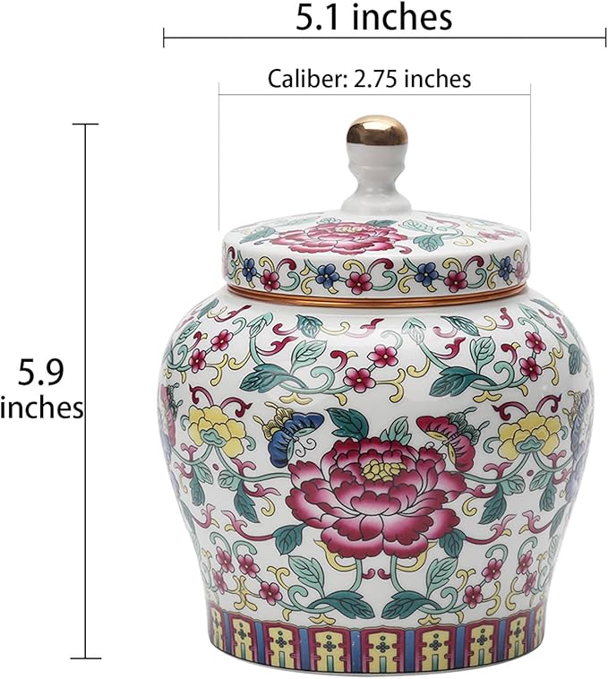 Ceramic Jar with Lid - Airtight Kitchen Canisters for Coffee and Tea Storage - Decorative Ceramic Canister (colorful)