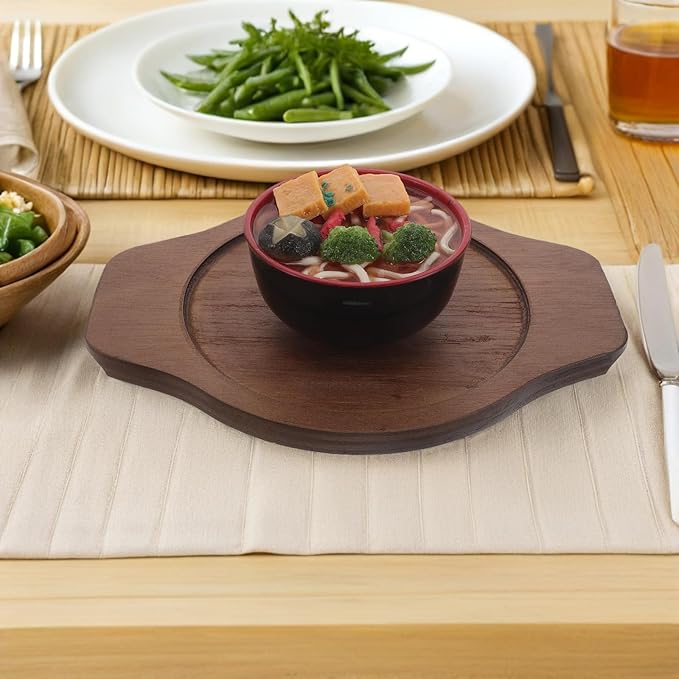 Korean Stone Bowl Wood Base: Anti-Scalding Pot Holder Base - Kitchen Counter Trivet Stone Bowl Mats for Bibimbap Casserole Pot Tableware Protection Kitchen