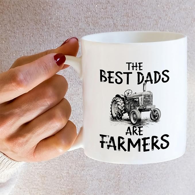Retreez Funny Farmer Dad Mug – The Best Dads Are Farmers Mug – 11 Oz Ceramic Coffee or Tea Cup - Birthday Gift for Farming Father, Agriculture Dad, Farm Life Humor, Father's Day Gift, Country Dad Mug