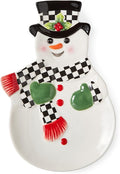 Spode Christmas Tree Snowman Dish, Dolomite Plate - Collectible Christmas Tableware, Ceramic Serveware & Party Plate for Holiday Celebrations - Dishwasher & Microwave Safe