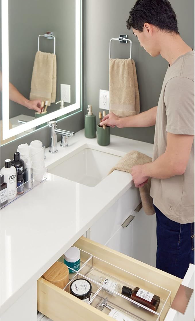 iDesign Ceramic Earth Collection Refillable Tall Soap Dispenser, Moss