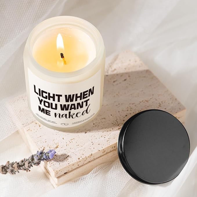 Gifts for Boyfriend Husband Him Men Couples Anniversary- Funny Romantic Valentines Day Presents for Men Husband Couple - Handmade Lavender Scented Candle (7oz)