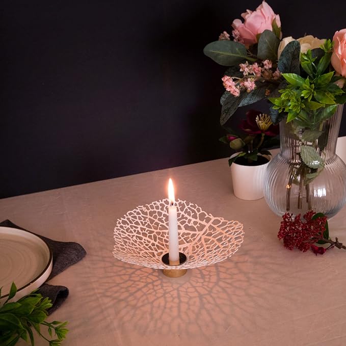 OShadow Leaf Candleholder - Candle Sticks Holder Decor for Coffee Table Decor - Decorative Candle Holders for candlesticks - Flower Shaped Candle Holder - Taper Candles - Leaf Decor for Shelf Decor