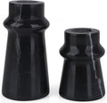 Vixdonos Marble Candle Holder Set of 2 Taper Candle Candlestick Mantle Candle Stand for Home Decor,Wedding,Party and Table Centerpieces(Black)