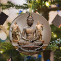 California San Francisco Asian Art Sculpture USA America Christmas Ornaments for Tree Ceramic Pendant Double Sided Ornament Decor Xmas Gifts Porcelain Hanging Travel Souvenirs Birthday Gifts