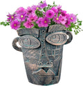 Bronze Abstract Face Planter Pots Unique Head Plant Pots Funny Face Flower Pot for Indoor Plants Home Art Table Decoration