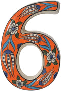 Large Ceramic Housewarming Sign Ceramic Address Plaque House Numbers Sign Door Personalized Coloured Decorative Hand Decoratede Housewarming Gifts Tulip Design 12 * 9 cm (Orange, 6)