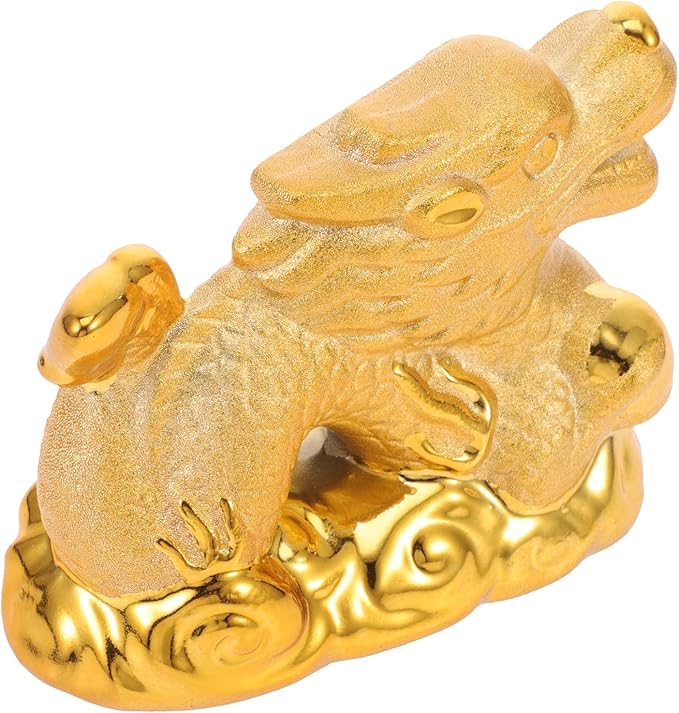 Chinese Dragon Figurine Porcelain Desktop Dragon Adornment Small Ceramic Sculpture Tabletop Home Decor Collectible for Office and Living Room Display