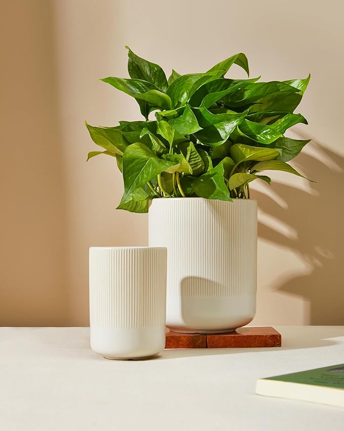 Utensil Holder, 7.3"+5.3" Large Ceramic Kitchen Utensil Holder for Countertop, Cooking Utensil Holder for Kitchen Counter, Kitchen Tool Holder, Modern Farmhouse Decor, Matte White